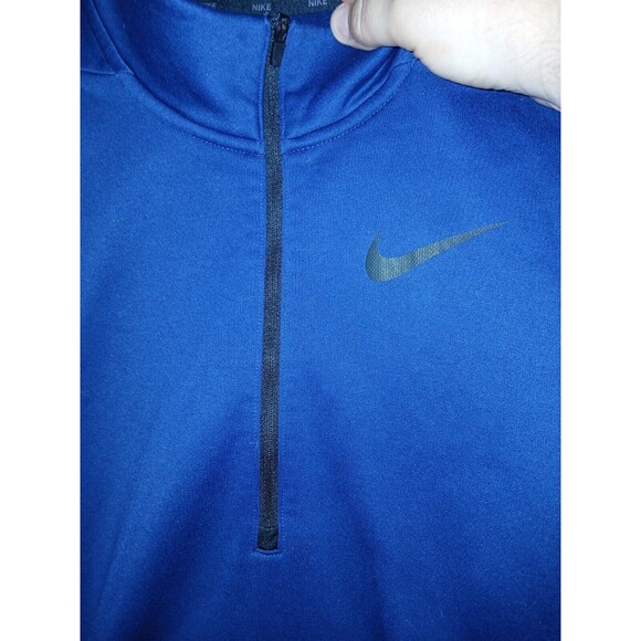 Nike Dri-Fit Jacket Blue With Black Trim 1/2 Zip Pullover Mens Size Medium - Picture 12 of 14